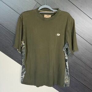 Mossy Oak Men's Green Camo Panel T-Shirt Short Sleeve Outdoor‎ Graphic Tee Y2K